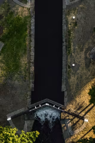 Aerial shot of Grand Canal, Dublin